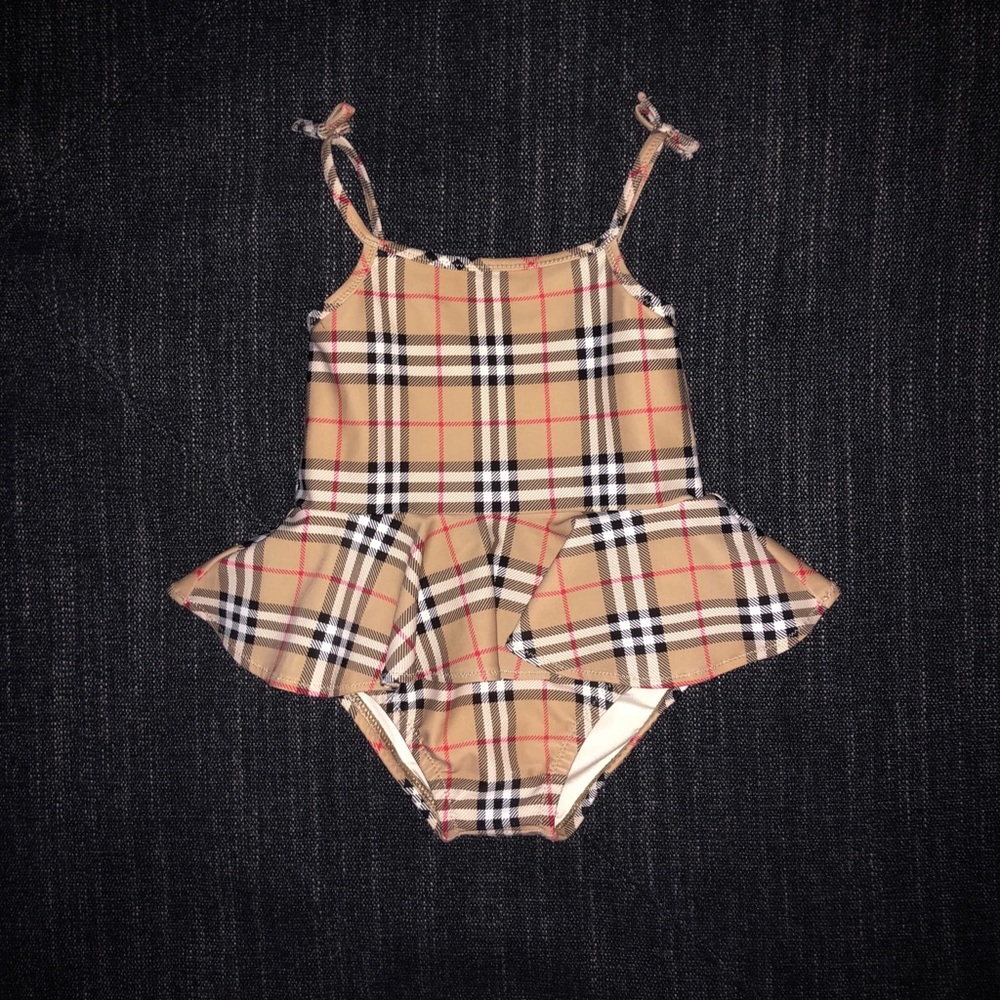 Burberry Kids One Piece Swimsuit (Camel)